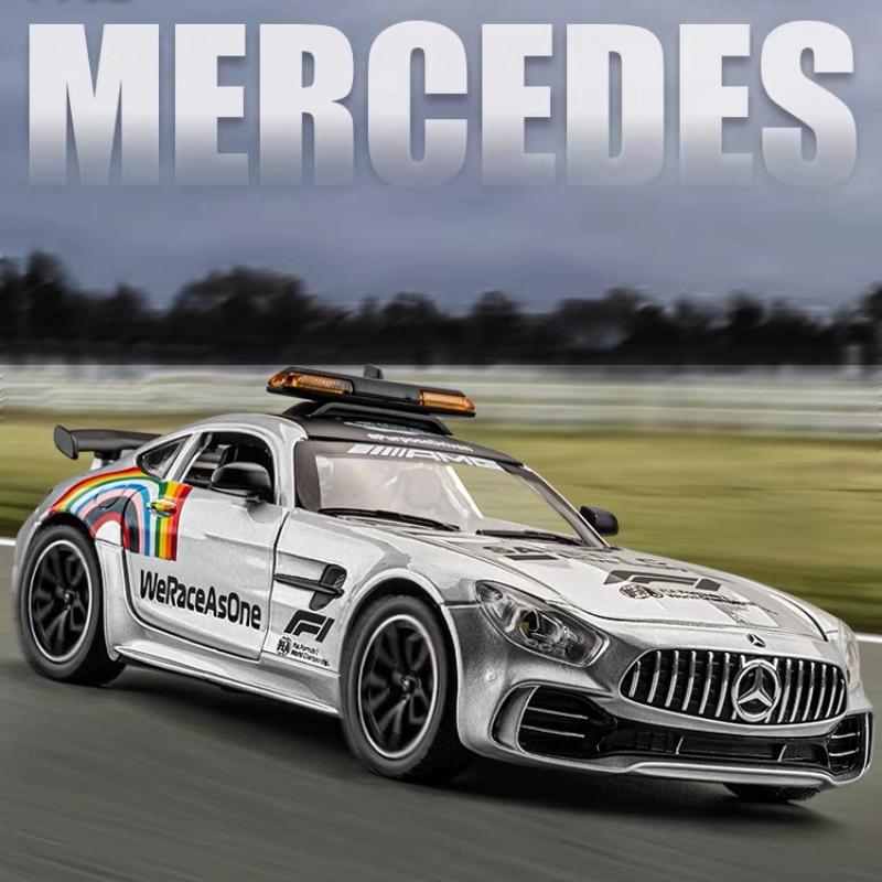 1/24 Benzs AMG GT Safety Car литой миниатюрный автомобиль литой металлический модель звук и свет детские игрушки подарки коллекционные транспортные средства