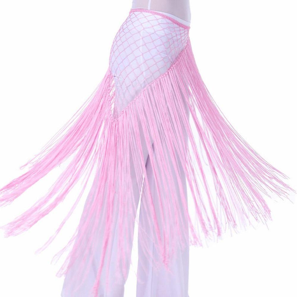 Mesh Belly Dance Waist Chain Long Tassel Belly Dance Hip Scarf Dancer Accessories