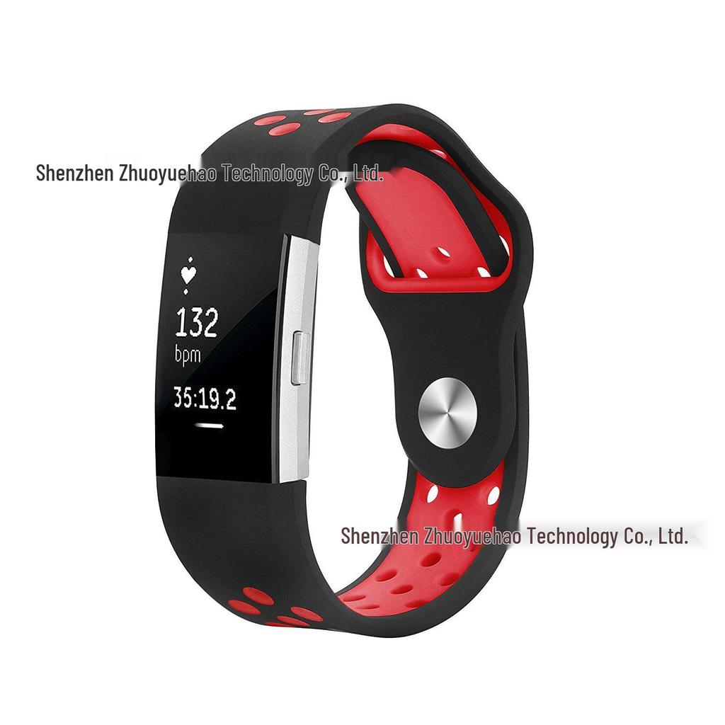 Two-tone Breathable Silicone Strap for Fitbit Charge 2 - Available In 10 Colors