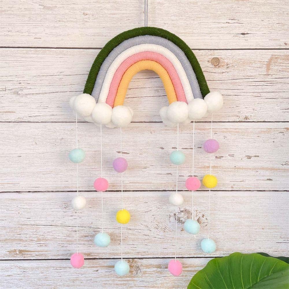 Macrame Rainbow Clouds Tapestry Handmade Room Decoration Delicate Photo Prop  Home