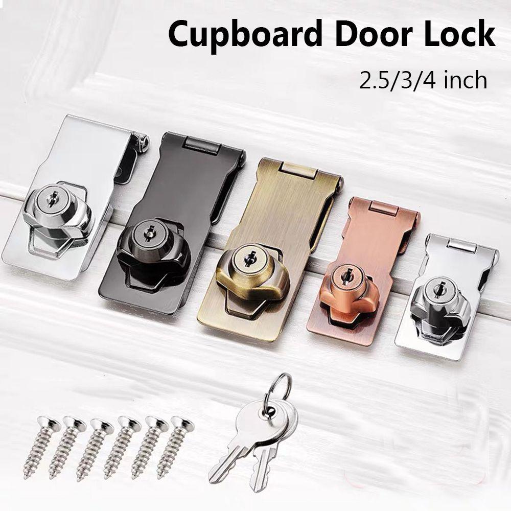 Home Security Punch-free Cupboard Burglarproof Drawer Keyed Hasp Lock Cabinet Door Lock