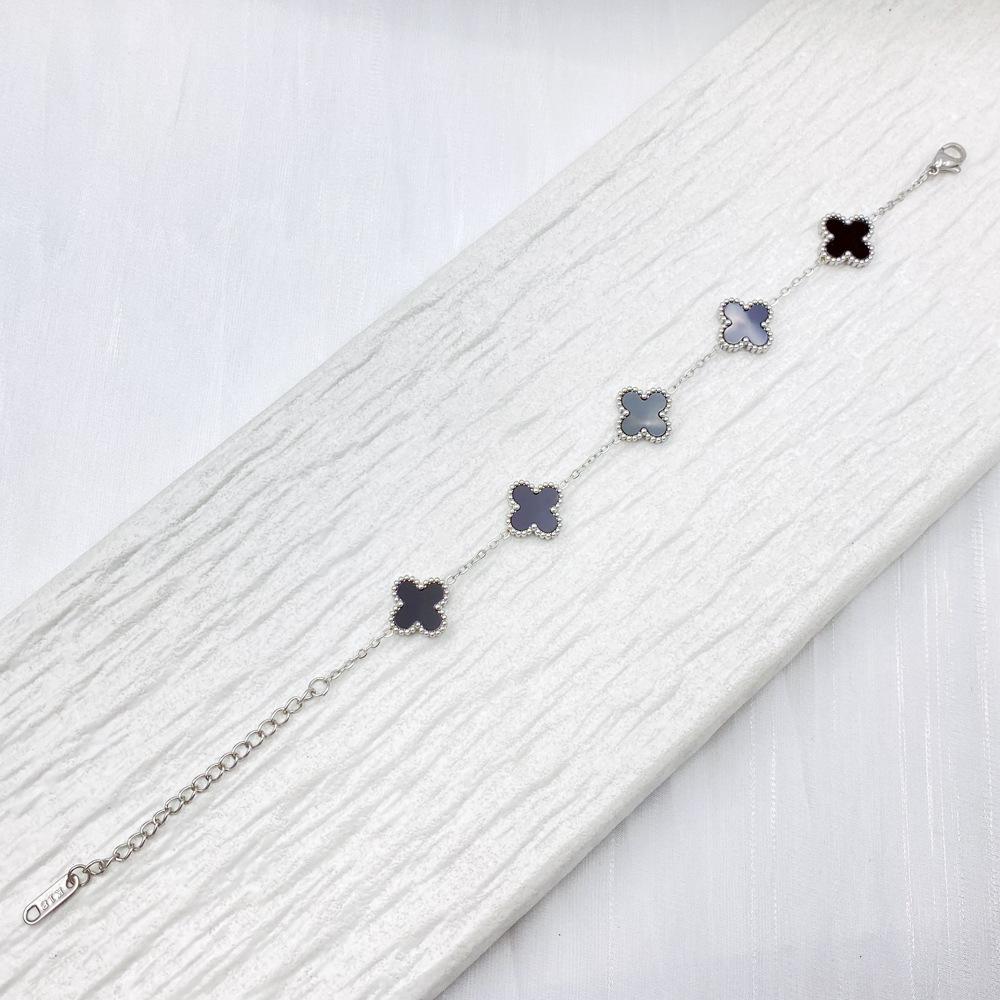 Браслет из высококачественной нержавеющей титановой стали 13 мм в виде четырехлистного клевера для женщин, модный браслет высокого класса