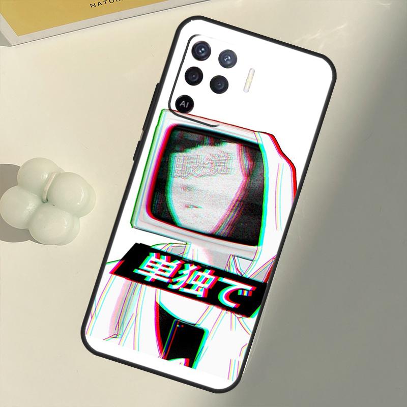 Чехол «Грустная девушка» в японском стиле аниме для OPPO A74 A94 A54 A1K A15 A16 A52 A72 A83 A91 A93 A53S A5 A9 A31 A53 2020, чехол