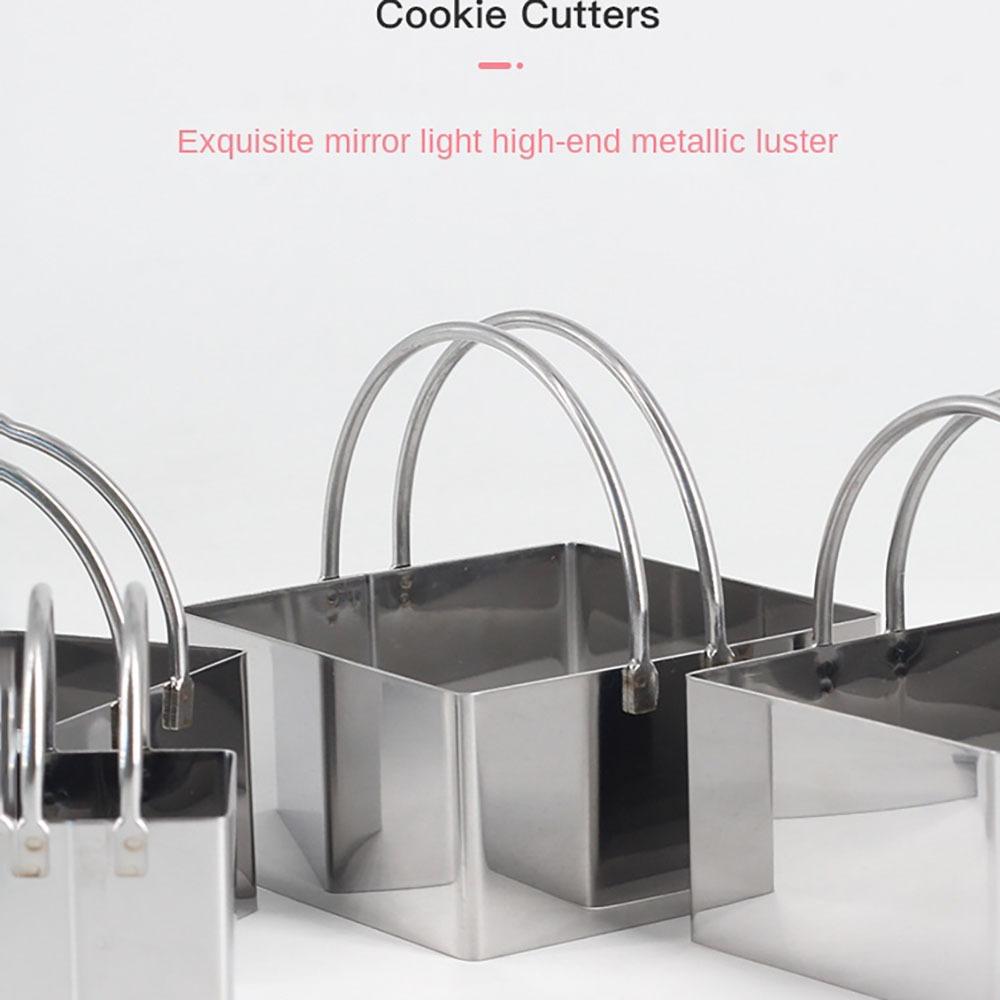 5 Pcs Stainless Steel Biscuit Cutter Molds Square Cookie Mould New Cookie Cutter Set Dough Tools