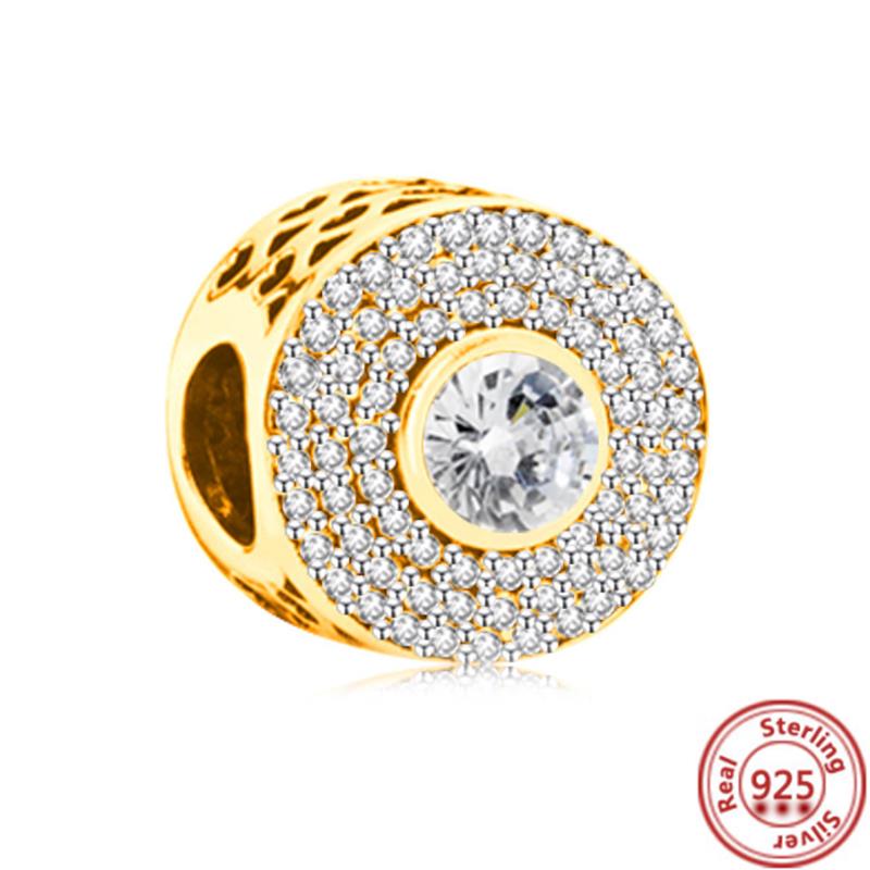 Медь 925 пробы Золотое Сердце Любви Четырехлистный Клевер Ангел Солнце Дерево Перья DIY Бусины Подходят для Оригинального Шарм-браслета Pantaro Мелкий Циркон