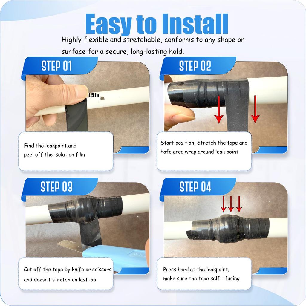 Изоляционная лента для труб со сверхводонепроницаемыми, останавливающими течь, герметизирующими и ремонтными характеристиками подходит для силиконовых кухонь