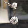 Белый кристалл, украшение для пирсинга пупка, стальной хрустальный шар 10 мм