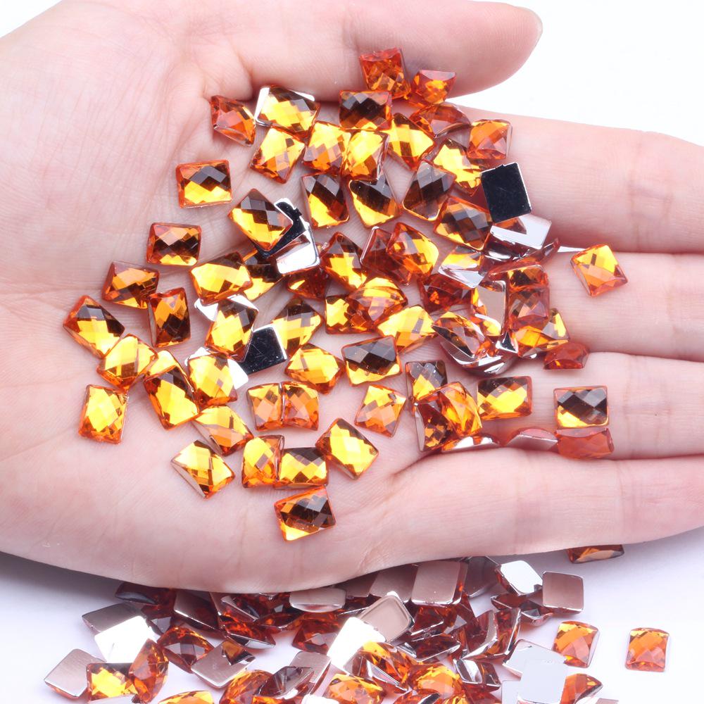 6x8mm Multicolor Flat Globe Rectangular Accessories for DIY Phone Beautification