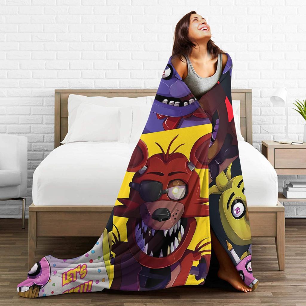FNAF At Freddys Blankets Super Warm Novelty Plush Throw Blanket For Child Couch Bed Flannel Bedspread Bed Cover