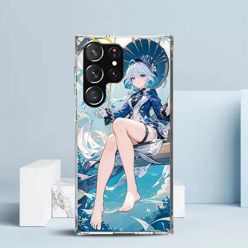 Милая Фурина Genshin Impact Мягкий чехол для Samsung Galaxy S25 Edge S26 S24 S23 Ultra Чехол для телефона S22 S21 Plus S20 FE С рисунком