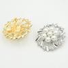 Woman Faux Pearl Rhinestone Inlaid Flower Brooch Pin Cardigan Shawl Clip
