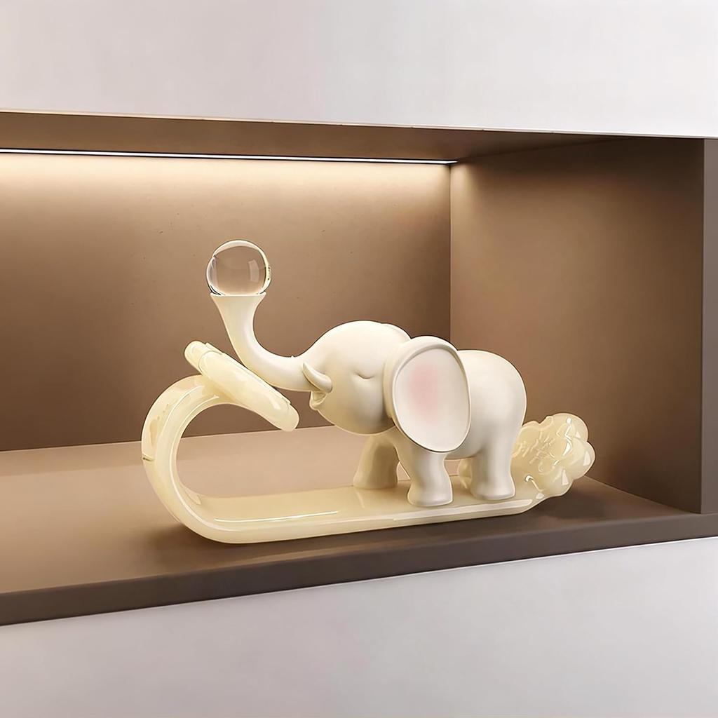Aris & Juno Adorable Elephant Key Holder - Resin Entryway Organizer, for Animal Lovers