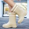 New 2025 Women's Waterproof Rain Boots Lightweight Kitchen Work Anti-slip Comfortable Water Oes PVC Ort Tube Spring Four Seasons
