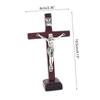 10pcs Wooden Cross Ornament with Stable Base Stand Decorative Cross for Churches Decoration Religious Tabletop Decor