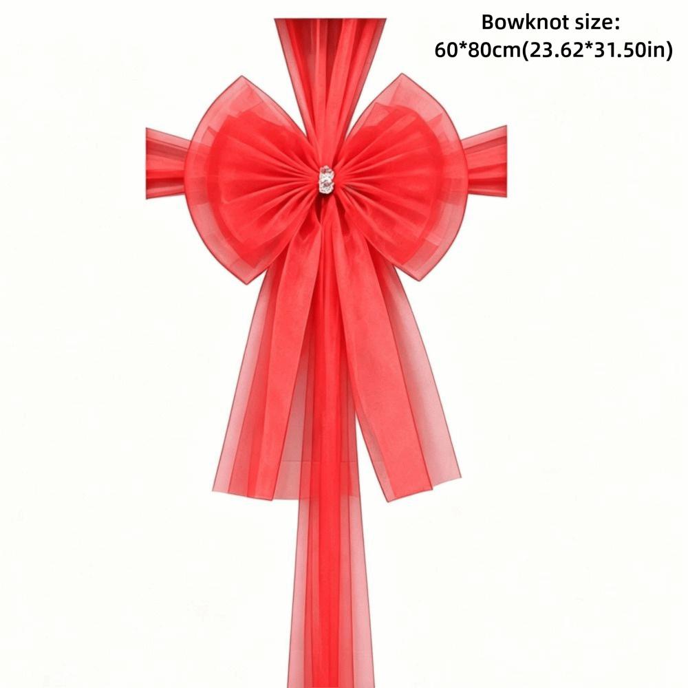 Large Size Christmas Door Bow Long Ribbon Large Ribbon Bow Decorative Door Bow Home Decoration