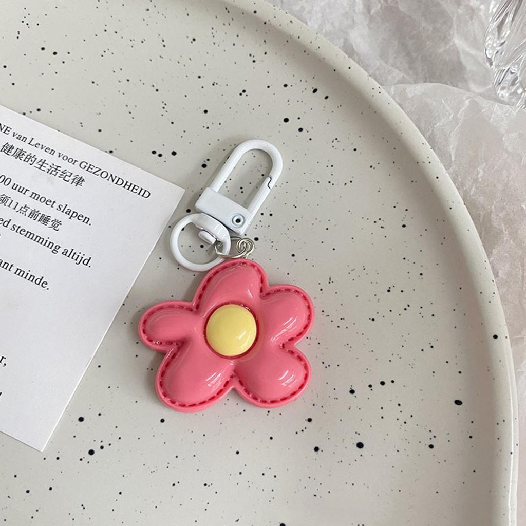 Cute Color Flower Pendant Keychains Bag Earphone Case Pendant Diy Accessories Car Key Ring Candy Color Key Chains Decor Jewelry