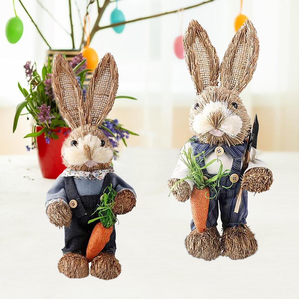 Easter Simulation Bunny Home Garden Bunny Decoration Creative Straw Bunny