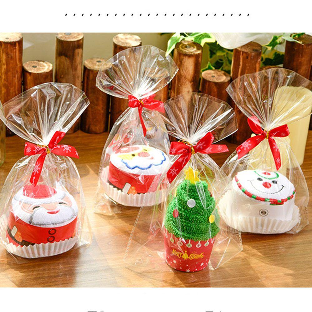 New Year Decoration Cupcake Cotton Towel Christmas Decorations Christmas Towel Merry Christmas Gift