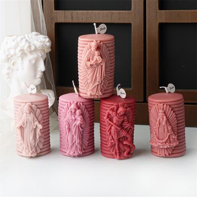 Набор силиконовых форм для свечей для рукоделия своими руками Религиозная тематика Овальные формы с богиней, ангелом, христианскими фигурами для соевого воска Р