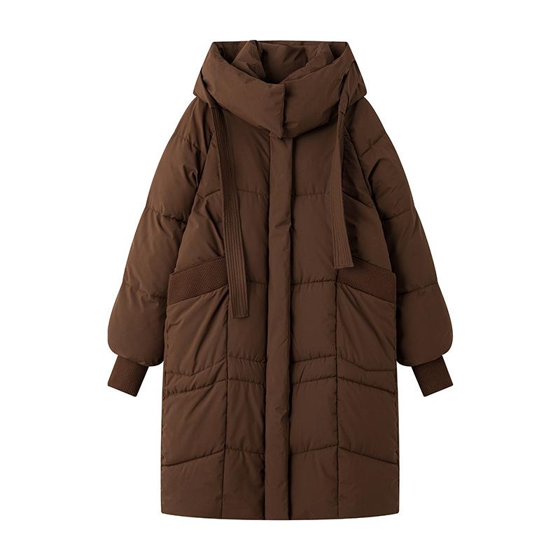 Dopamine cotton-padded clothes women's winter loose casual hooded long over-knee bread clothes warm thick cotton-padded jacket
