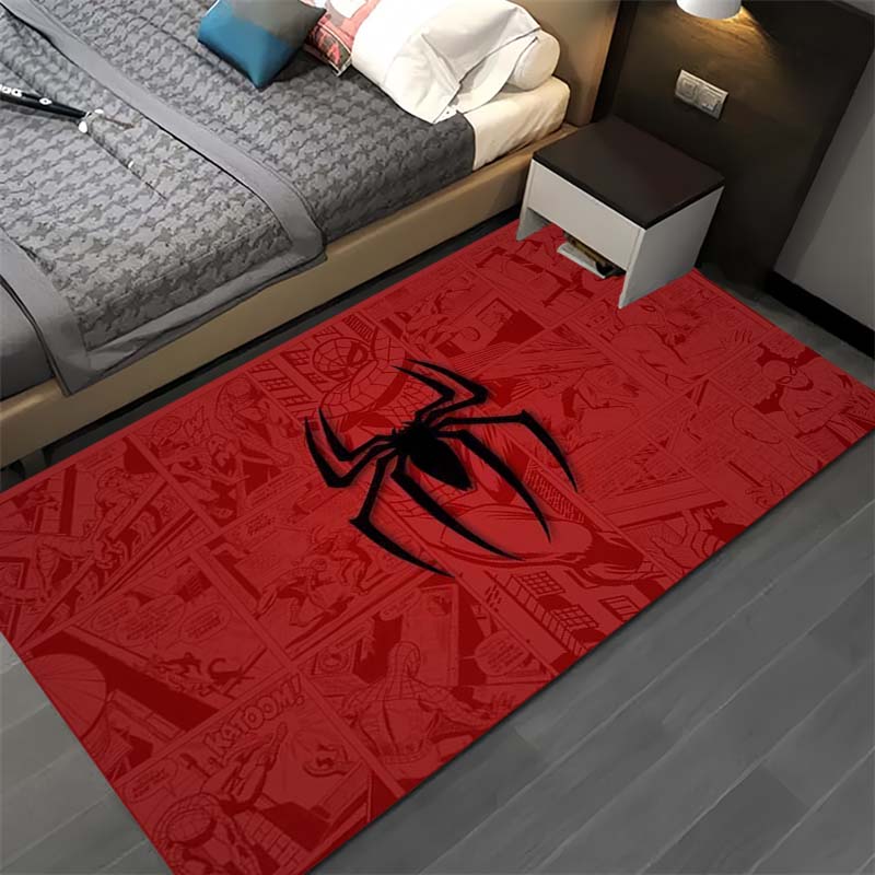 Comic Spider Pattern Print Area Rug Non‑Slip Floor Mat Living Room Bedroom Modern Home Decor