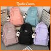Capacity Simple Large Backpack With Solid Color And Letter Design Daily For