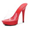 Candy Colors Wedding Shoes Woman Platform Sandals Summer Pvc Slides Waterproof 13Cm Nightclub Sexy High-Heeled Slippers Womensbh