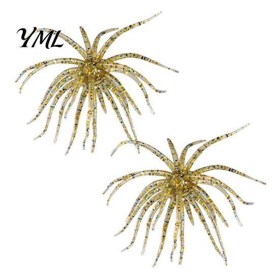 Floating Urchin Lure 2Pcs Bionic Sea Lure, 11cm/10g Topwater Artificial Elastic TPE Baits Bait, Fuzzy Soft for Freshwater Saltwater Fishing