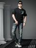 Ozhouzhan Summer New Men's Bear Hot Drilling Print round Neck Short sleeve T-shirt Fashion Brand Top Half Sleeve T-shirt