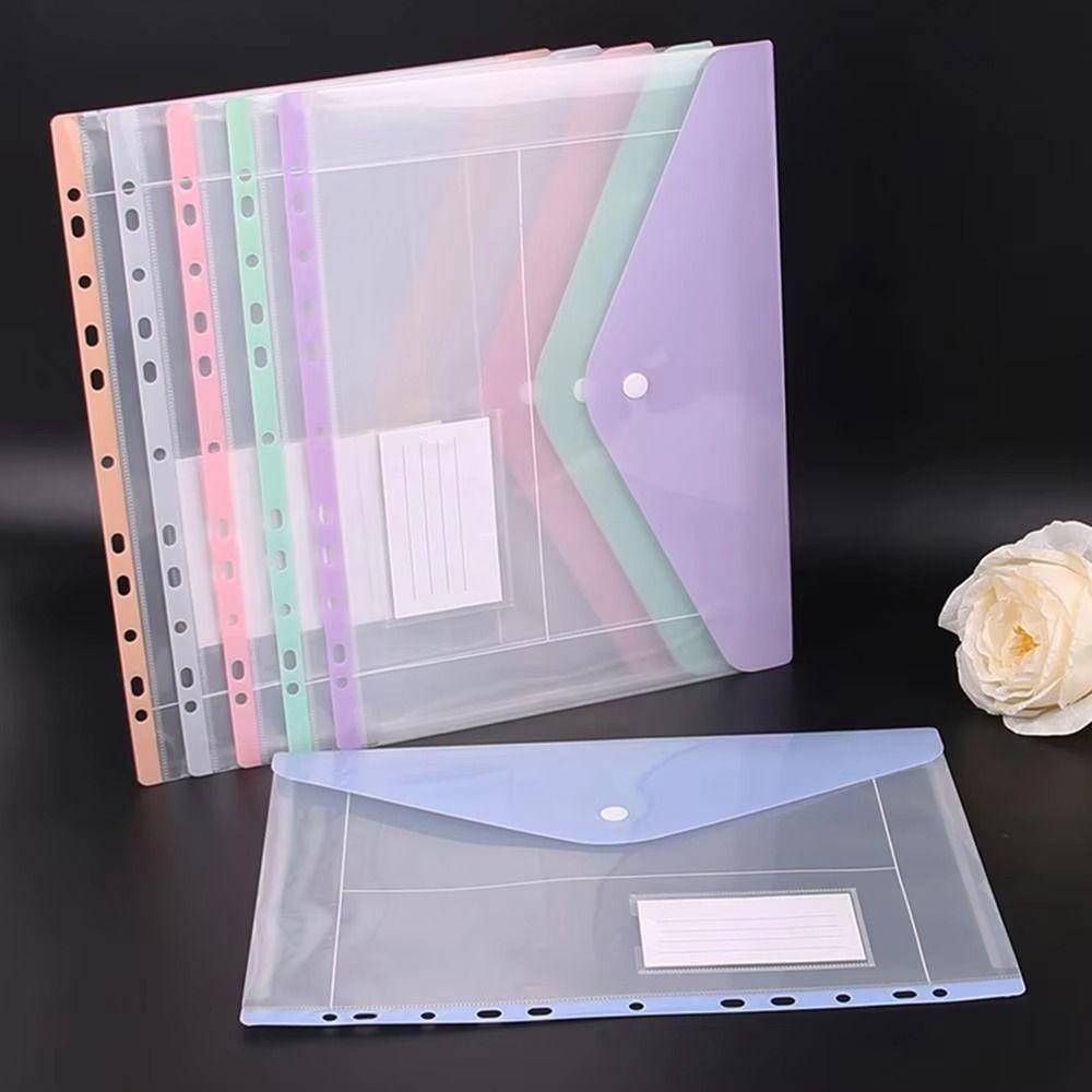 Transparent Binder Pockets High-Capacity Document Pouch Home Use Loose-leaf File Bag School Supply