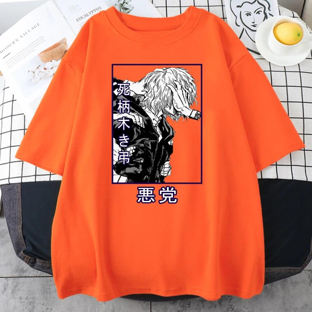 Футболка с принтом My Hero Academy Shigaraki Tomura, модные футболки унисекс с круглым вырезом, летние хлопковые топы, уличные хлопковые свободные футболки