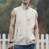 Men's Windproof Lightweight Golf Vest Outerwear With Pockets, Softshell Sleeveless Jacket For Running Hiking Sports