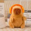 Wearing Headphones Capybara Pendant Plush Capybara Stuffed Animals Capybara Doll Toy  Gift