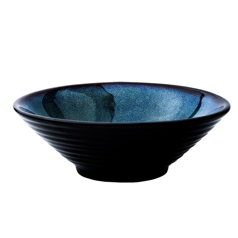 Японская печь для смены миски для лапши рамэн, бытовая под глазурованной кухонной посудой, миска для салата, супа, большая миска для риса, набор столовой посуды