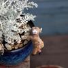 Статуэтка Коровы Хайлендской Смола Маленькая Корова Горшок-кашпо Подвеска для Горшка Лазающее Животное Обниматель Цветочного Горшка для Сада Патио Забора Газона Двора Декор Горшка для Растений