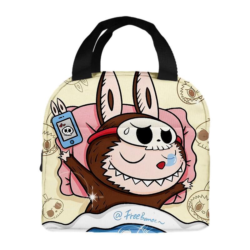 Labubu Cartoon Lunch Tote: Insulated Aluminum Foil Bento Bag for Students 5371