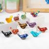 Natural Stone Colorful Bird Figurine Positive Healing Energy Hand-carved Faux Crystal Mini Bird Statue Home Office Desktop Decoration Ornament