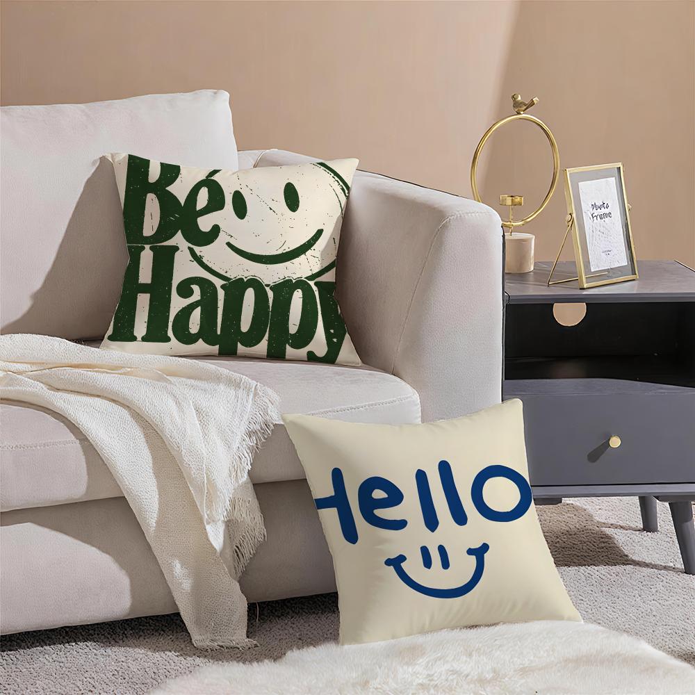 Casual daily Minimal English letters Cushion Cover Linen Pillowcase Cover Soft Decor for Sofa Home Room