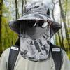 Big Wide Brim Visor Hat Men Women Sunshade Fishing Sun Cap with Sunscreen Face Mask for Outdoor Work Jungle Safari  Neck Protect