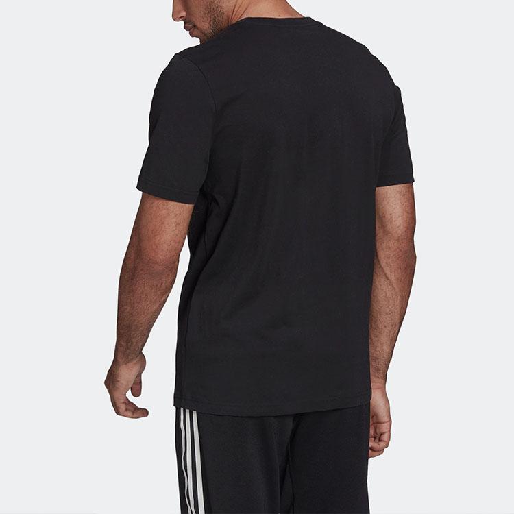 Adidas Оригинальная серия Clover с логотипом и принтом, спортивная футболка с круглым вырезом и короткими рукавами, мужские топы, черные HC4487