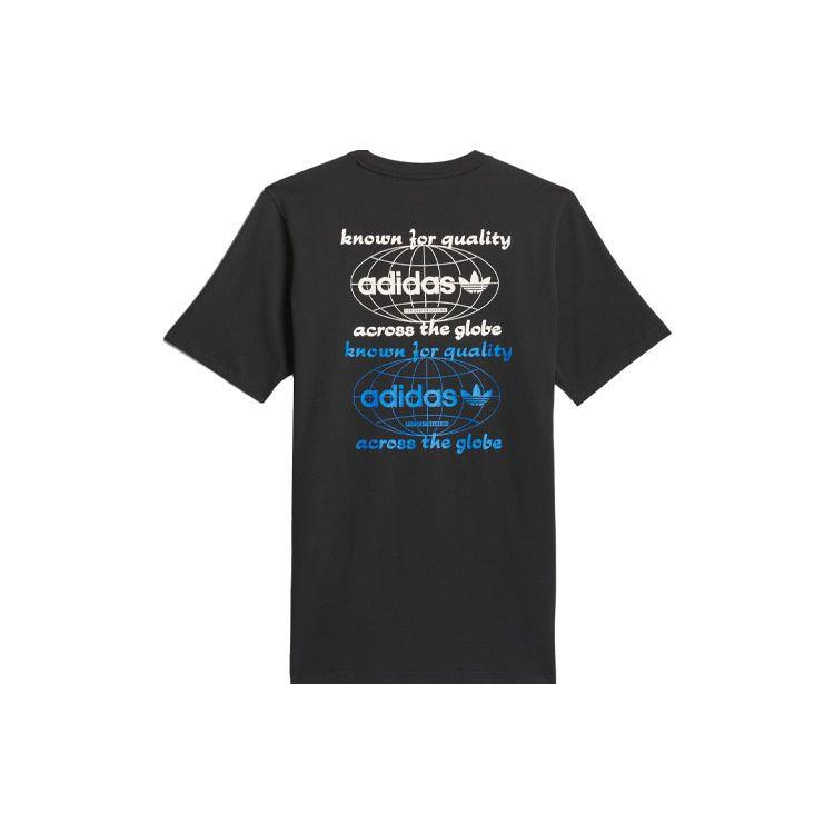 adidas Оригинальные спортивные футболки с логотипом трилистника и круглым вырезом, мужские топы, черные IJ0981