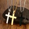 Jewelry Statement Alloy Stainless Steel Cross Pendant Link Chain Men Necklace