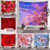 Cherry Blossom Rose Flower Wall Art Tapestry Backdrop Wall Decor Wall Hanging Dorm Bedroom Room Aesthetic Home Decor