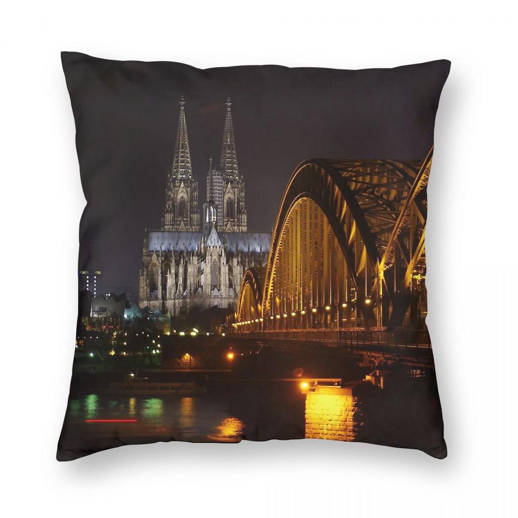Cologne Cathedral Koln Dom Square Pillowcase Polyester Linen Velvet Pattern Zip Decorative Throw Pillow Case Car Cushion Cover
