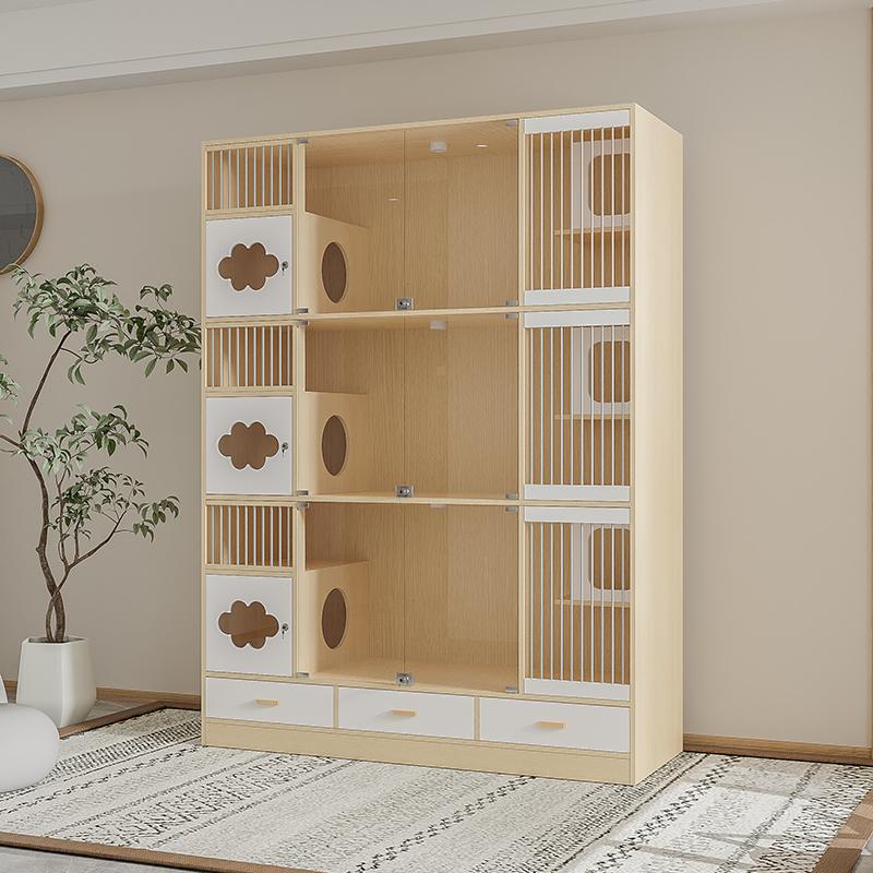 Luxurious Solid Wood Cat Cabinet and Bed Kennel Display