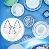 Patelai 40 Pieces Invisible Plate Hangers Wall Adhesive Picture Hangers Vertical Picture Holders for Hanging Decorative Plates Wall Hooks Display Art