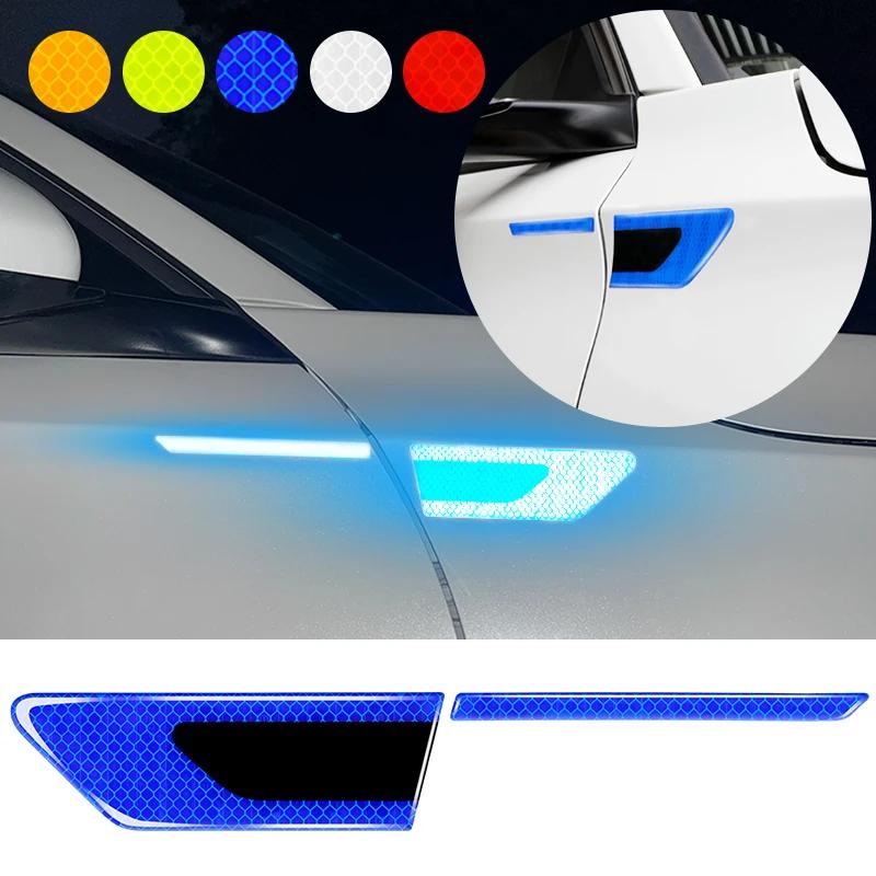 2 шт./компл. светоотражающая лента для безопасности грузовика, защитная лента для двери автомобиля, полосы для предотвращения столкновений, безопасные наклейки на отражатель