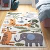 Animal Safari Washable Rug Kids Area Rug for Nursery Playroom Kid Room Carpet Stain Resistant Floor Mat Non-Slip Mat Living Room