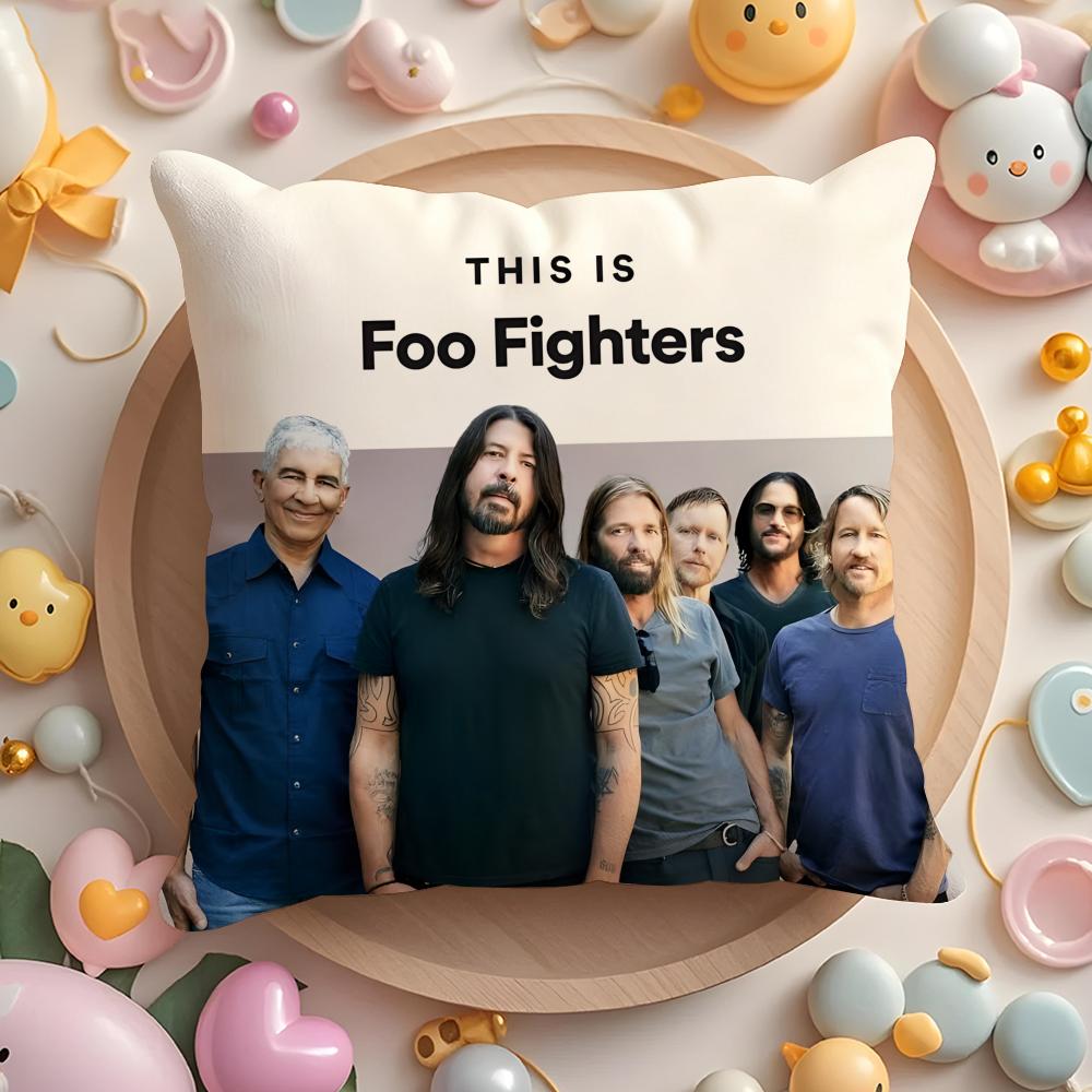 Подушка с изображением группы Foo F-Fighters, Чехол для подушки для дома и автомобиля, Универсальный чехол для подушки - Двусторонний, Мягкий и прочный для ежедневного использования