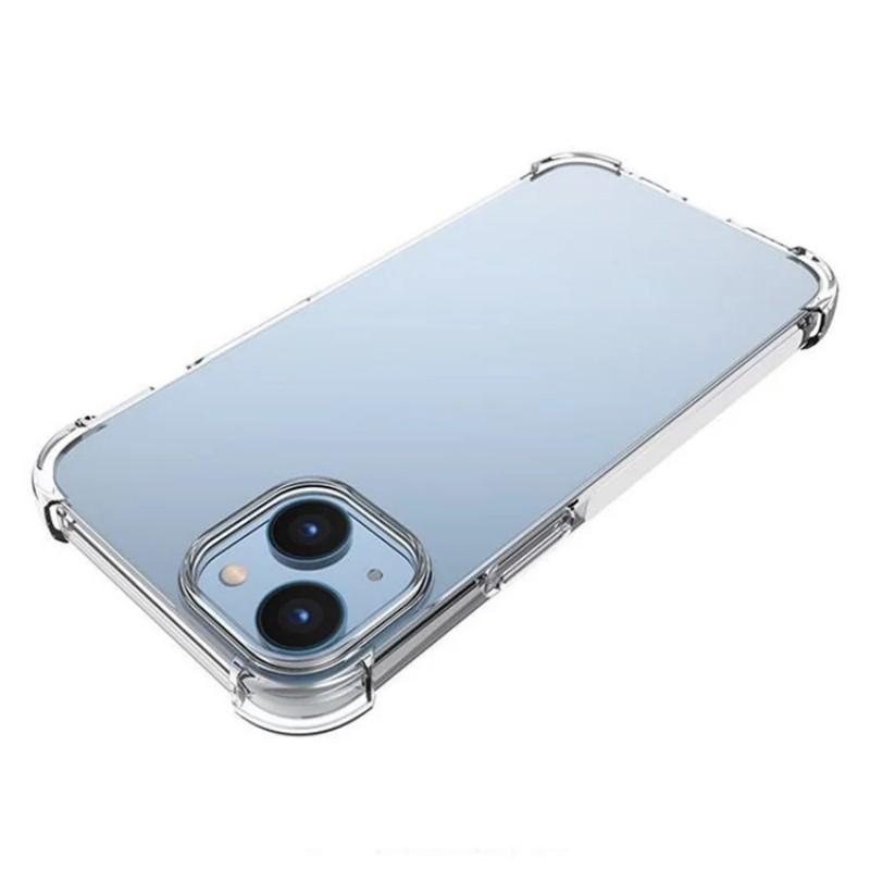For iPhone 13 6.1 Inch Back Cover WANLONFENG TM Series 2.0mm Clear TPU Phone Case (Big Lens Hole)